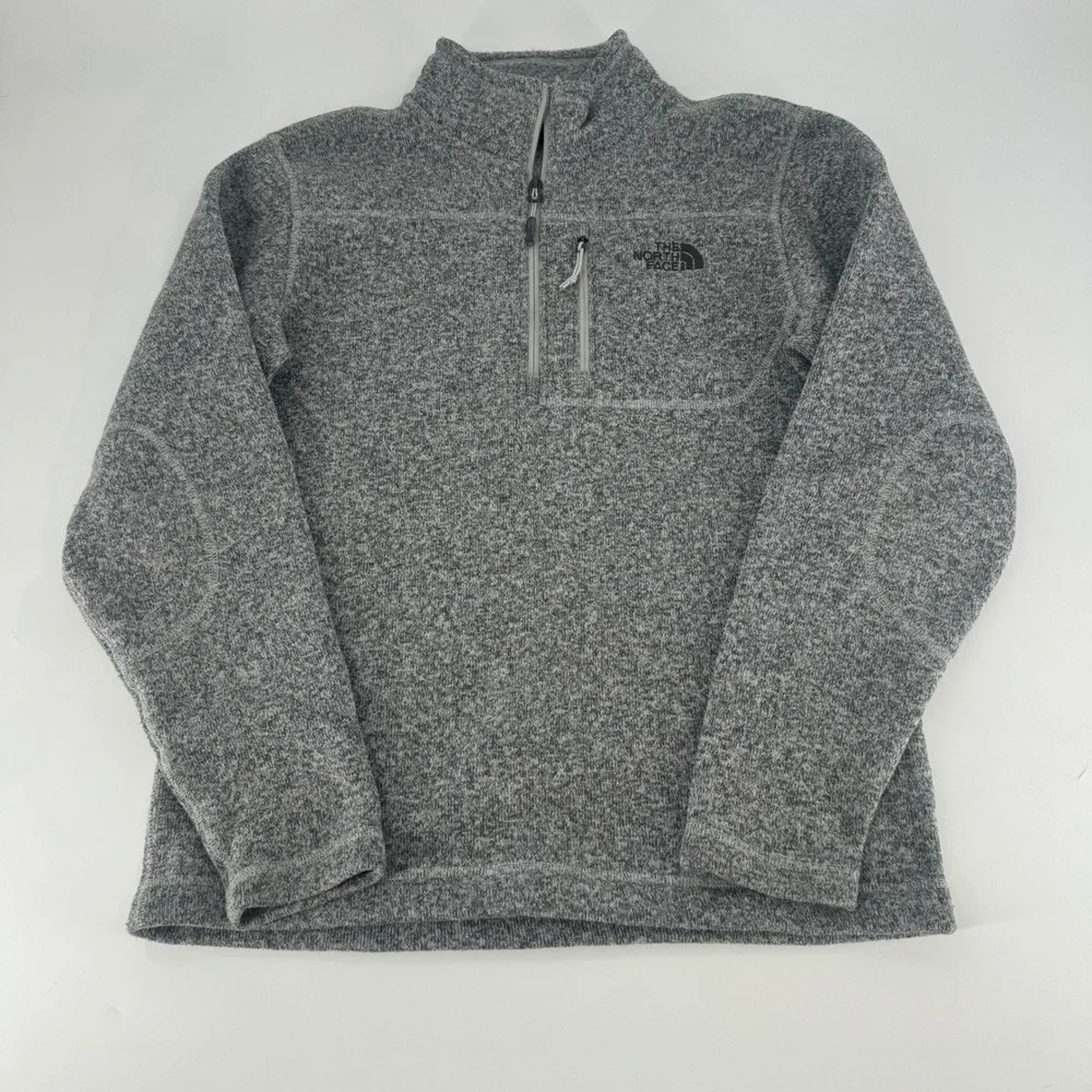 The North Face Mens Gordon Lyons 1/4 Zip Fleece Pullover Gray Heather Small